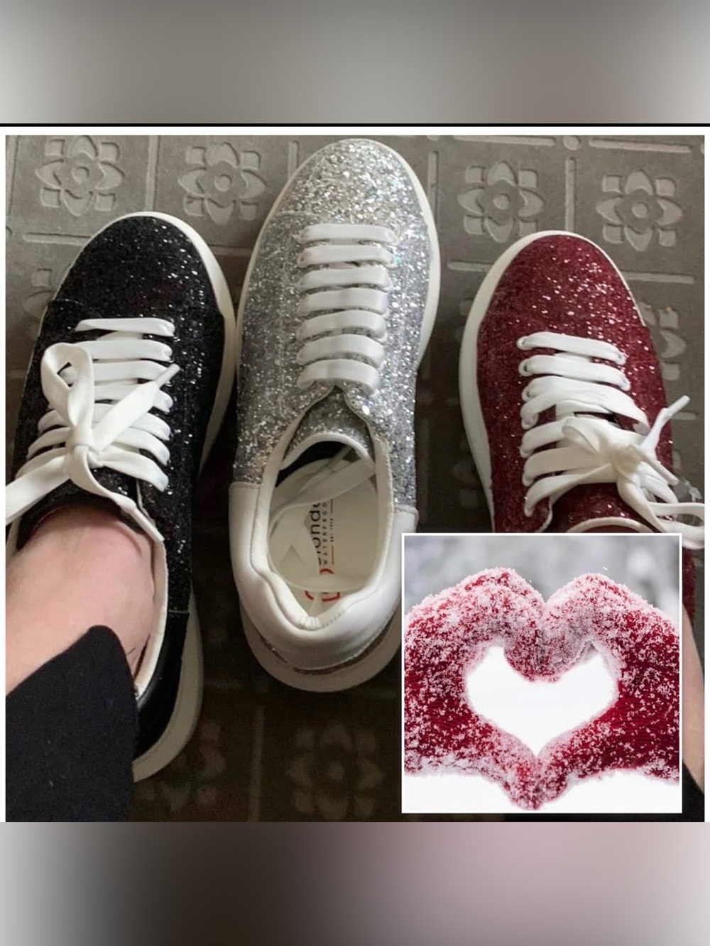 BLACK BLONDO 💦 Diva Glitter Lace-Up Sneakers - Black — black ONLY